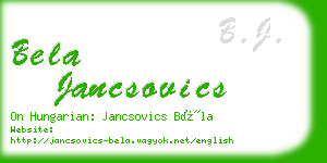 bela jancsovics business card